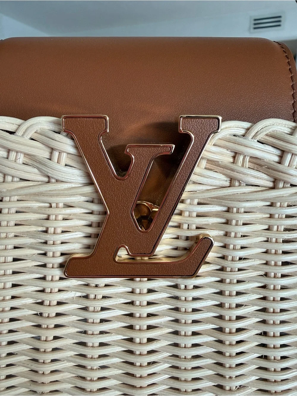 Louis Vuitton Brown Cognac Wicker Capucines Mini Handbag